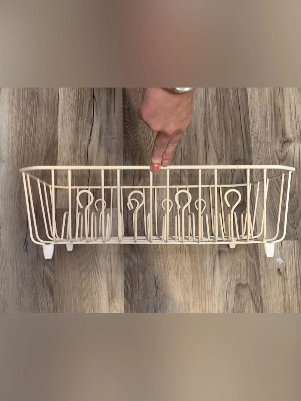 Vtg Rubbermaid Ivory Large Wire Dish Drainer Drying Rack w/ Rubber Feet